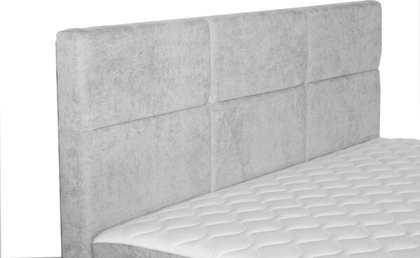 POSTELJA Z VZMETNICO 180 cm x 200 cm , les, tekstil, leseni material svetlo siva