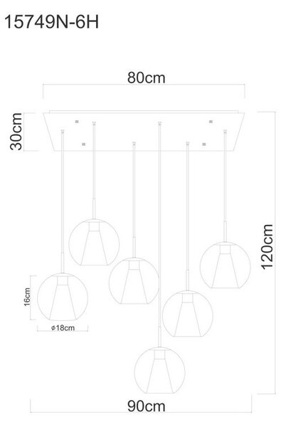 VISEČA SVETILKA BARRY 90/38/120 cm E27