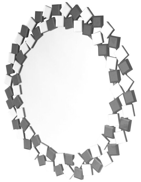 STENSKO OGLEDALO, 80/80/1,6 cm kovina, steklo, leseni material