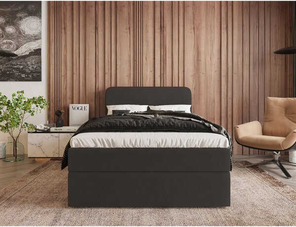 POSTELJA Z VZMETNICO 120 cm x 200 cm , tekstil antracit