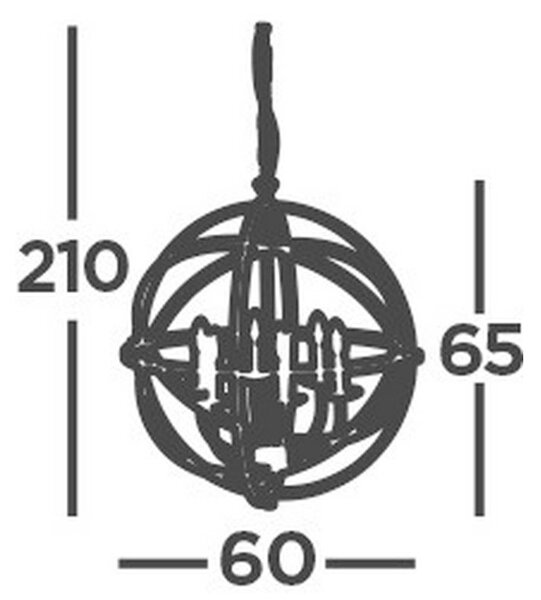 VISEČA SVETILKA Orbit 60/60/210 cm E14