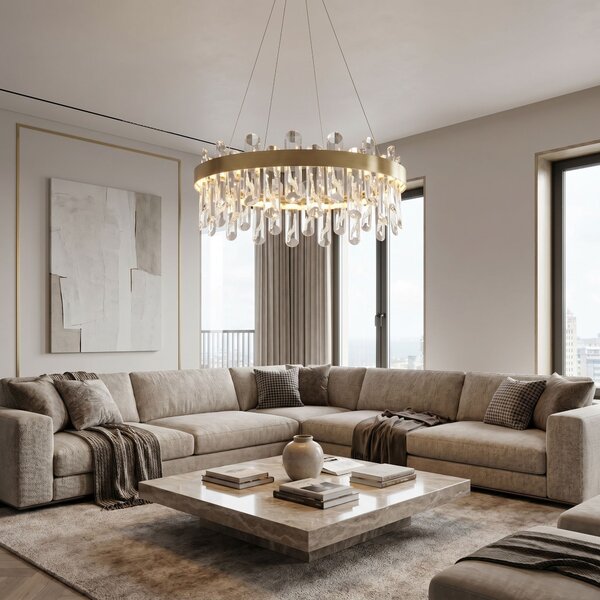 LED kristalna viseča svetilka SWE074-1CP 50cm Brushed Gold