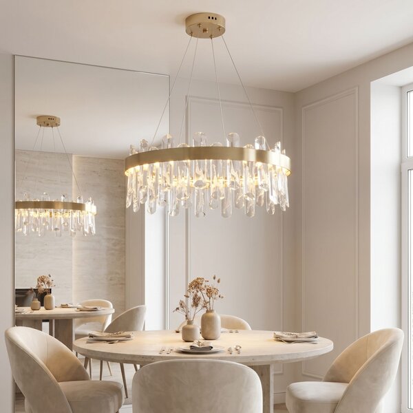 LED kristalna viseča svetilka SWE074-1CP 50cm Brushed Gold