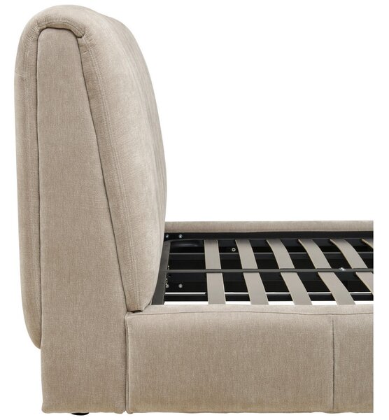 OBLAZINJENA POSTELJA 181 cm x 201 cm , les, kovina, umetna masa, tekstil bež