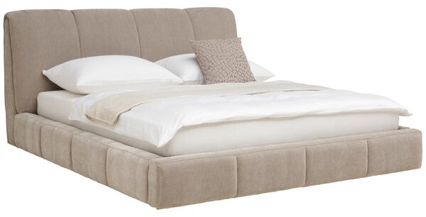 OBLAZINJENA POSTELJA 181 cm x 201 cm , les, kovina, umetna masa, tekstil bež