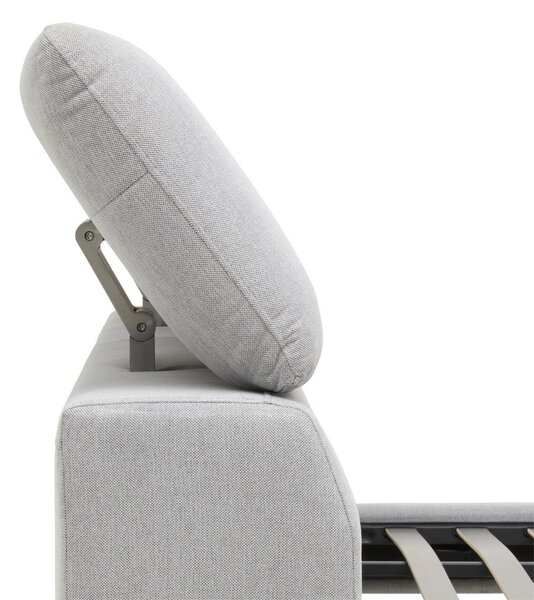 OBLAZINJENA POSTELJA 181 cm x 201 cm , les, kovina, tekstil siva