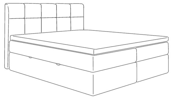 POSTELJA Z VZMETNICO 200 cm x 220 cm , les, tekstil, leseni material krem barve