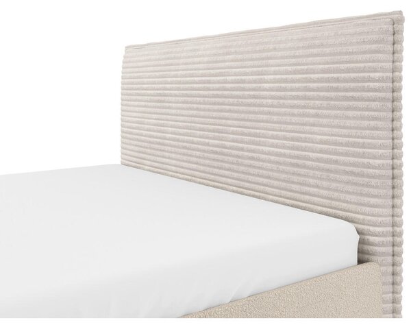 OBLAZINJENA POSTELJA 140 cm x 200 cm , les, tekstil, leseni material naravne barve