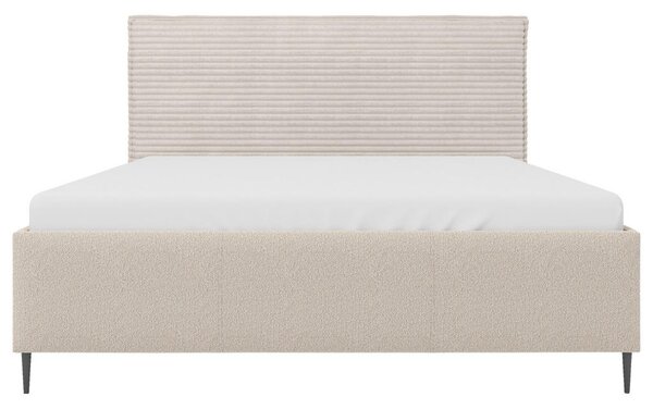 OBLAZINJENA POSTELJA 140 cm x 200 cm , les, tekstil, leseni material naravne barve