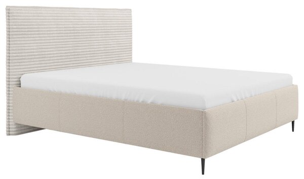 OBLAZINJENA POSTELJA 140 cm x 200 cm , les, tekstil, leseni material naravne barve