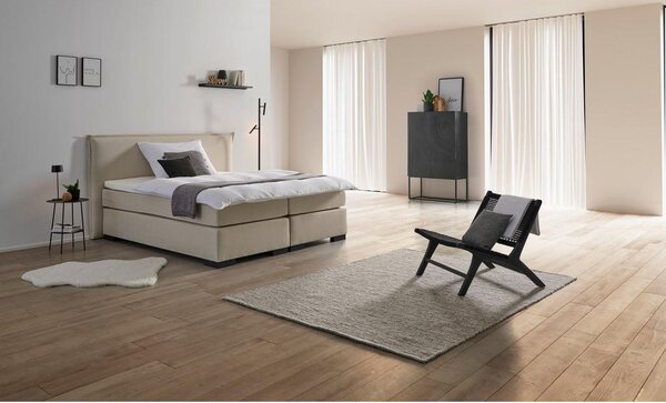 POSTELJA BOXSPRING 180 cm x 200 cm , leseni material bež