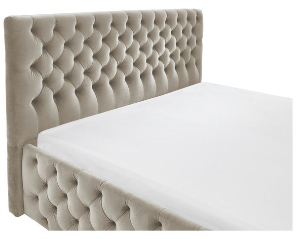 OBLAZINJENA POSTELJA 200 cm x 180 cm , tekstil bež