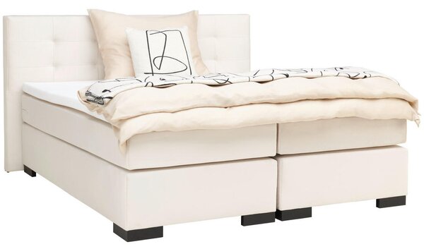 POSTELJA BOXSPRING 180 cm x 200 cm , leseni material krem barve