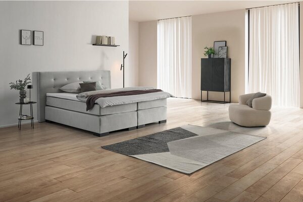 POSTELJA BOXSPRING x , leseni material siva