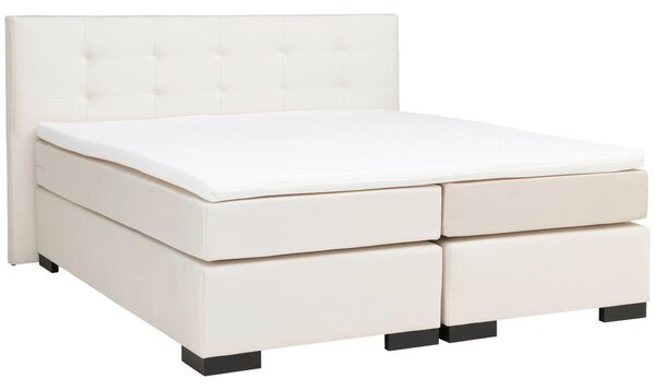 POSTELJA BOXSPRING 180 cm x 200 cm , leseni material krem barve