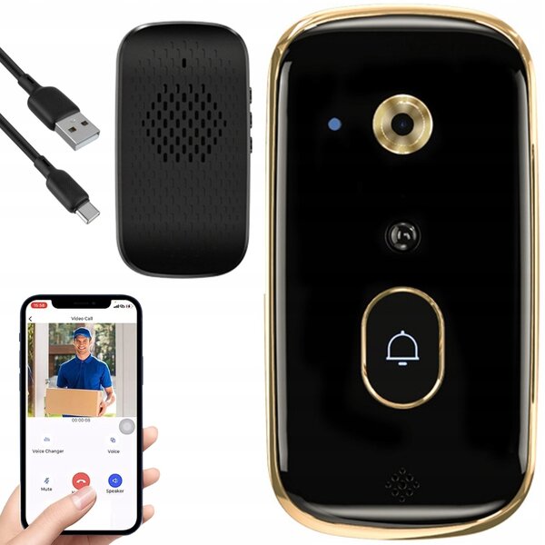 Aku. 3600mAh WiFi domofon in zvonec s kamero USB