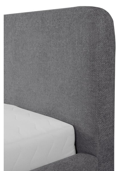 OBLAZINJENA POSTELJA 180 cm x 200 cm , les, umetna masa, tekstil, leseni material antracit