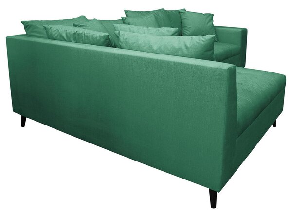 Ecksofa inkl. Hocker, mikrovlakna zelena