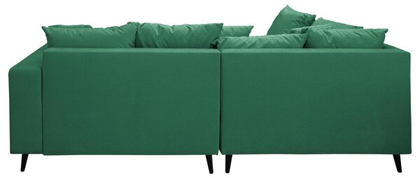Ecksofa inkl. Hocker, mikrovlakna zelena