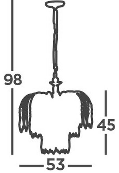 KRISTALNA VISEČA SVETILKA Waterfall 53/98 cm E14