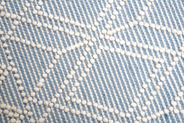 ROČNO TKANA PREPROGA Colored Macrame four 140/200 cm tkano krem barve, pastelno modra