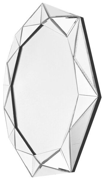 STENSKO OGLEDALO, 80/80/5 cm kovina, steklo, leseni material