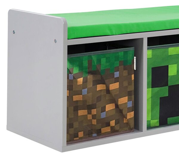 OTROŠKA KLOP MINECRAFT 119/60/30 cm siva, zelena, večbarvno