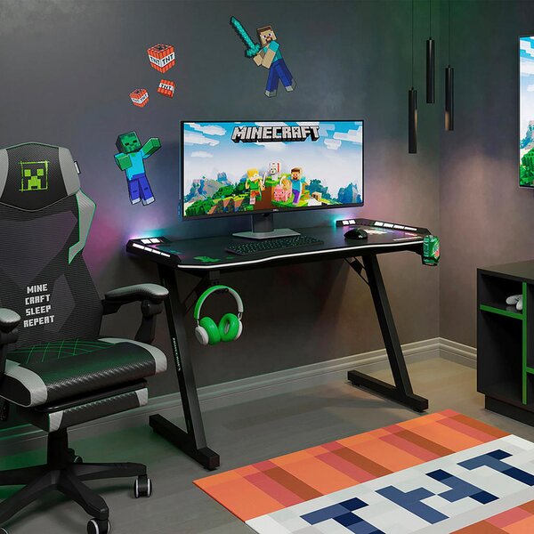 GAMING MIZA kovina, leseni material črna