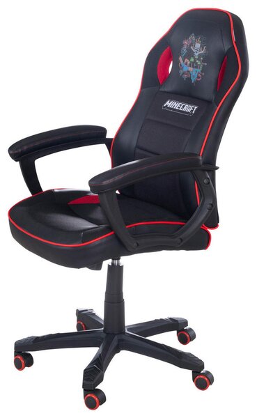 GAMING STOL umetna masa, tekstil črna