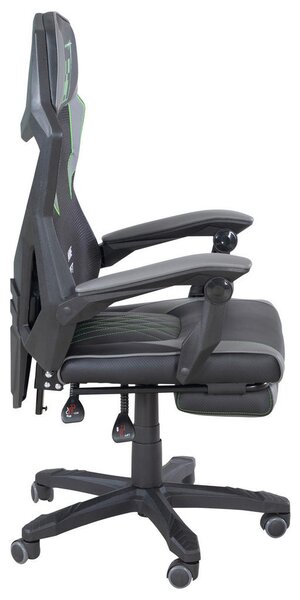 GAMING STOL umetna masa, tekstil siva