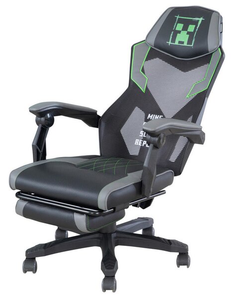 GAMING STOL umetna masa, tekstil siva