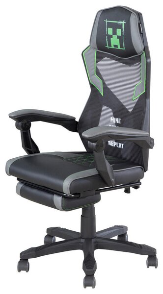 GAMING STOL umetna masa, tekstil siva
