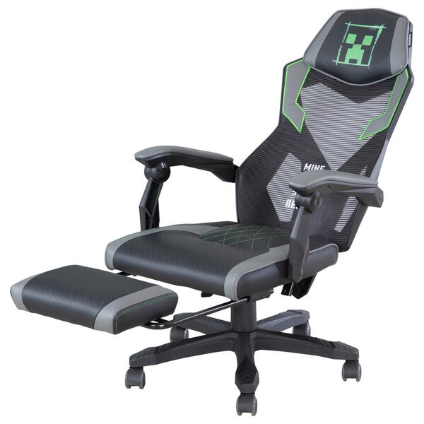 GAMING STOL umetna masa, tekstil siva