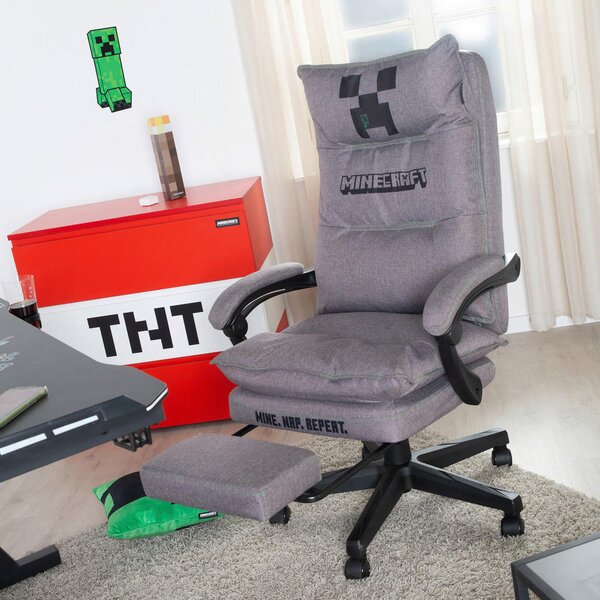 GAMING STOL umetna masa, tekstil siva