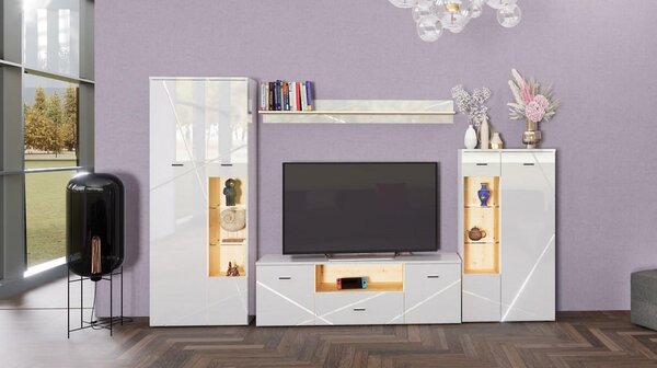 DNEVNI REGAL, bela, barve hrasta