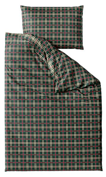 Komplet posteljnine mikropliš GLENMOORE zelena + rjuha mikropliš SOFT 90x200 cm bela, enojna postelja