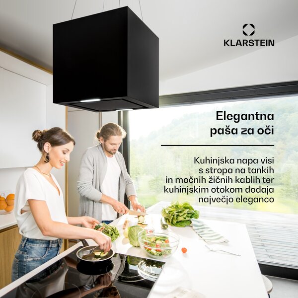 Klarstein Kronleuchter, otoška napa, 596 m³/h, LED panel, razred energetske učinkovitosti A