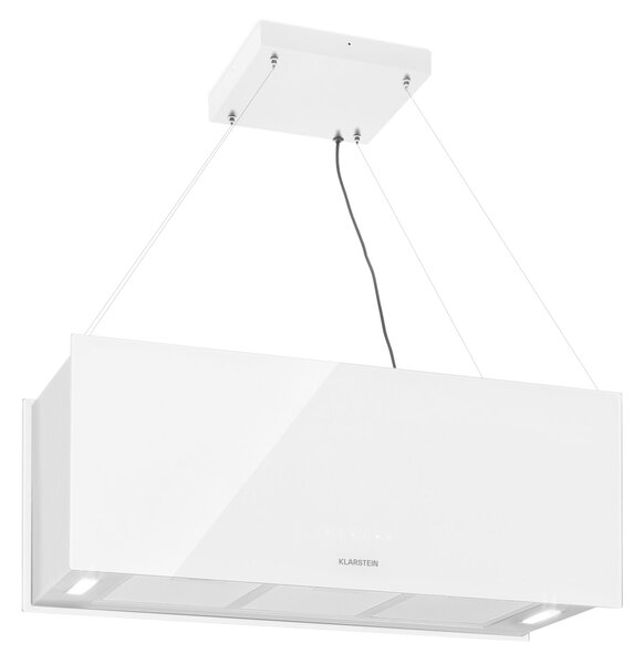 Klarstein Kronleuchter XL, napa otoška, 90 cm, cirkulacija, 590m³/h, LED, zaslon na dotik, bela