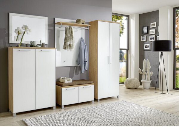 GARDEROBNA OMARA furnirano hrast bianco, bela