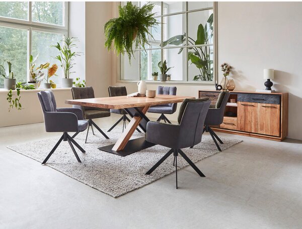 JEDILNA MIZA, v celoti masivno akacija črna, barve akacije