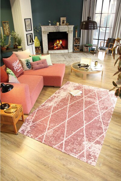 VINTAGE PREPROGA 140/200 cm tkano roza