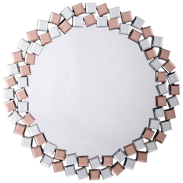 STENSKO OGLEDALO, 80/80/1,6 cm kovina, steklo, leseni material