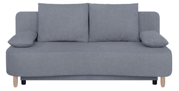 ZOFA S POSTELJNO FUNKCIJO, temno siva tekstil, leseni material