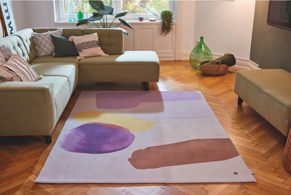 TKANA PREPROGA SHAPES - THREE 140/200 cm potiskano večbarvno, vijolična