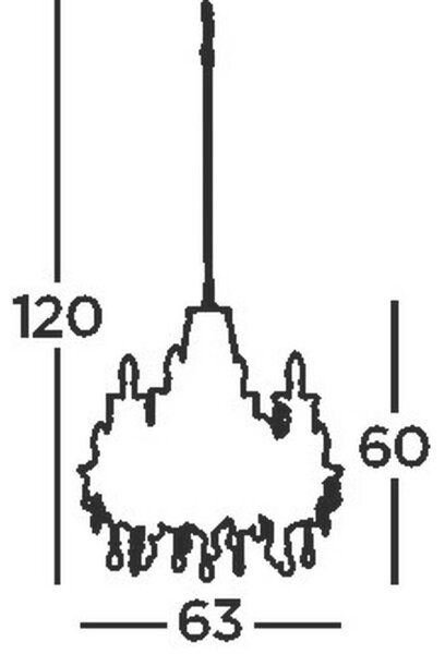 KRISTALNA VISEČA SVETILKA Marie Therese 63/120 cm E14
