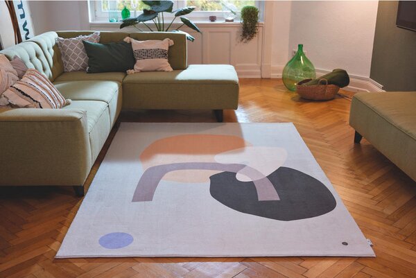 TKANA PREPROGA SHAPES - SIX 140/200 cm potiskano večbarvno, temno siva