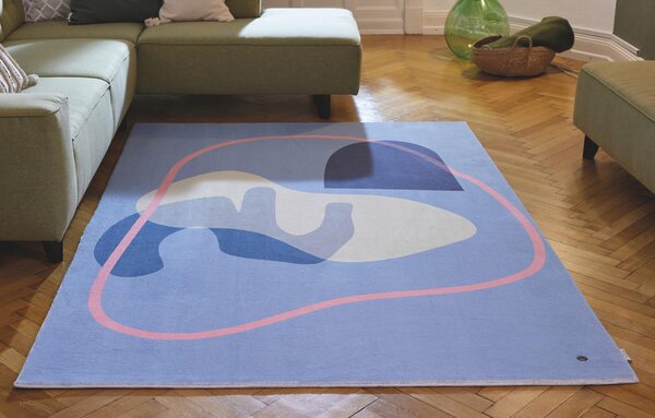 TKANA PREPROGA SHAPES - FIVE 140/200 cm potiskano večbarvno, temno modra