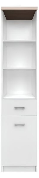 KONDELA Regal 1D1S, bela/hrast sonoma, univerzalno, TOPTY TIP 04
