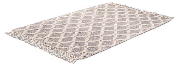 ROČNO TKANA PREPROGA Colored Macrame one 140/200 cm tkano siva, bela