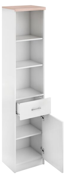 KONDELA Regal 1D1S, bela/hrast sonoma, univerzalno, TOPTY TIP 04